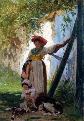 Mom with little girl - Tiratelli Aurelio 